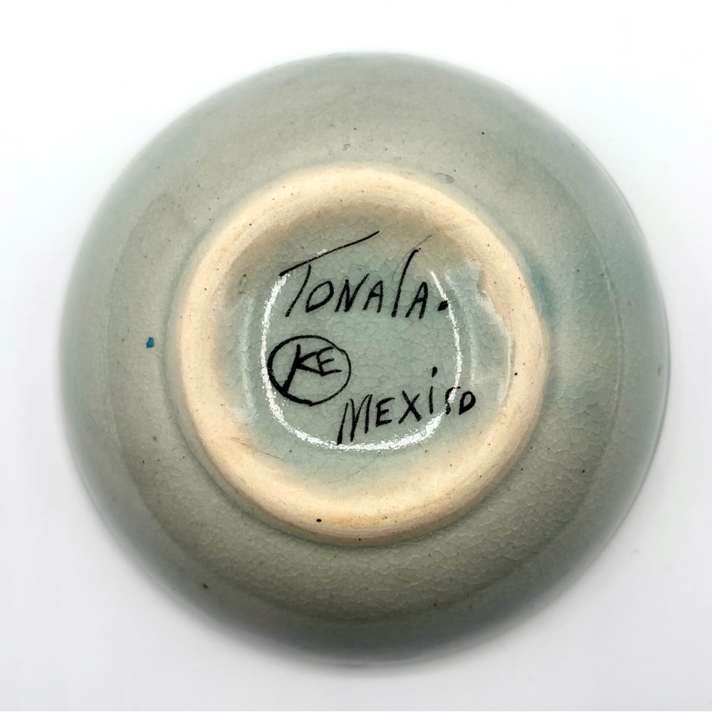 Ken Edwards El Palomar Salsa / Trinket Bowl - Signed Hand Painted Tonalá Mexico - Picture 5 of 10